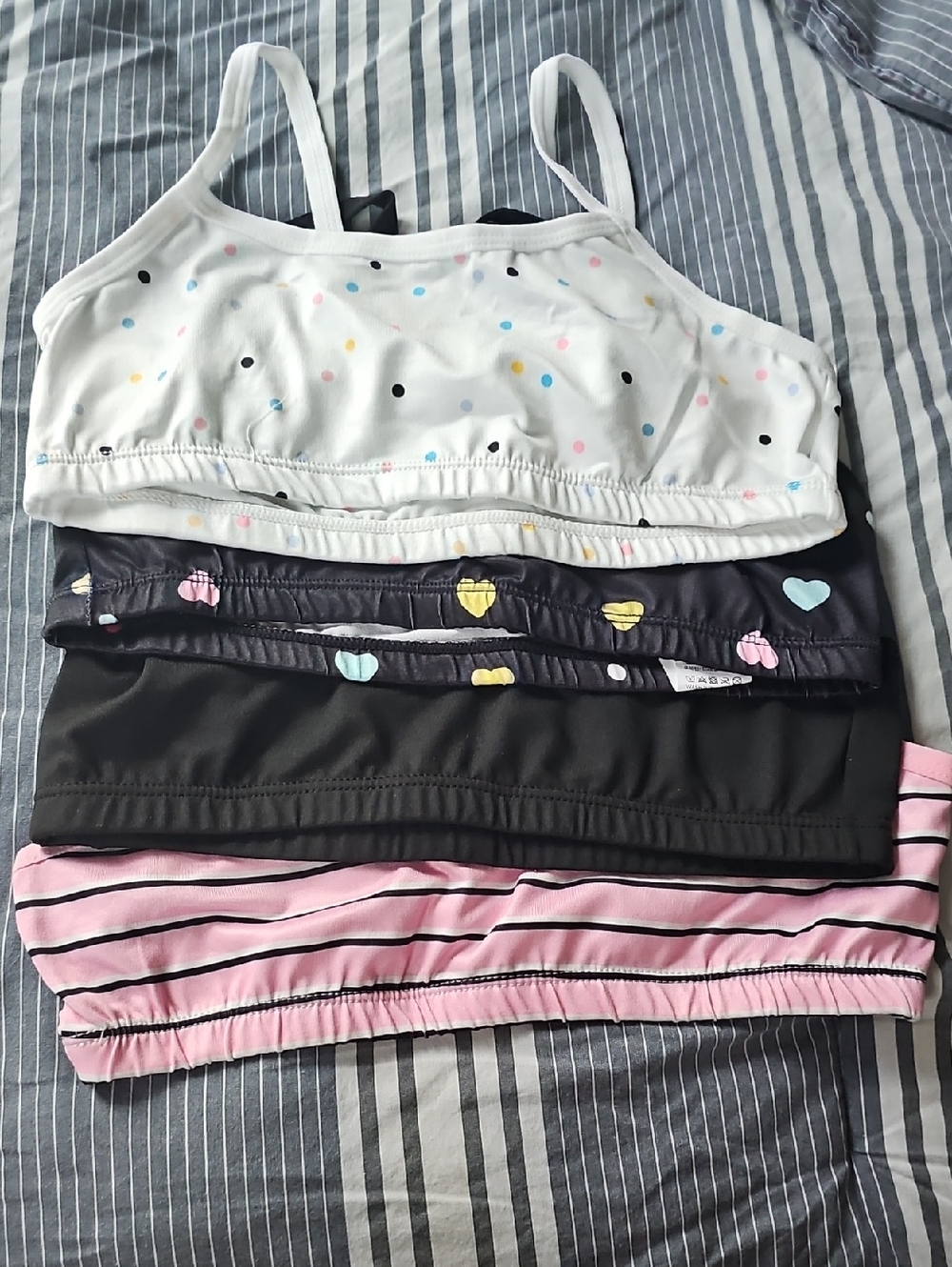 Girls' White Polka Dot Bralette - Comfortable Everyday Support